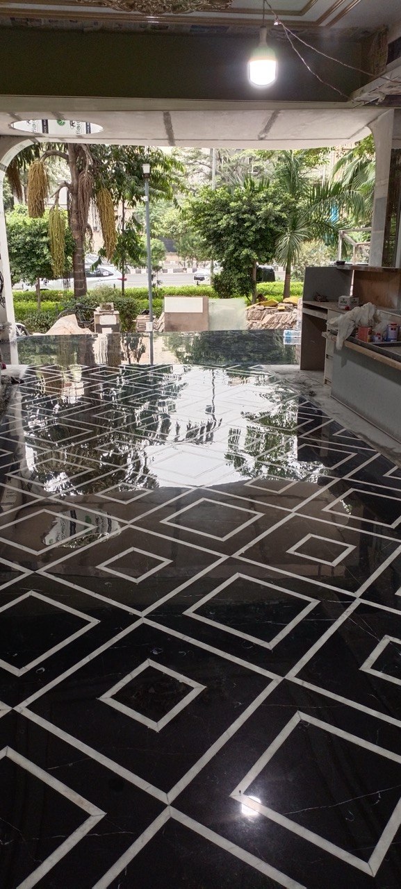 Bespoke Italian marble floor laying with hairline joints in Chanakyapuri New Delhi