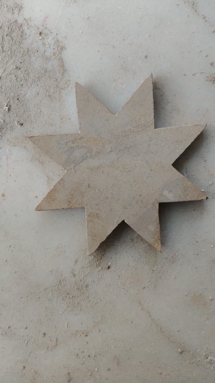 Handcrafted marble border inlay and star pattern installation in Defence Colony New Delhi